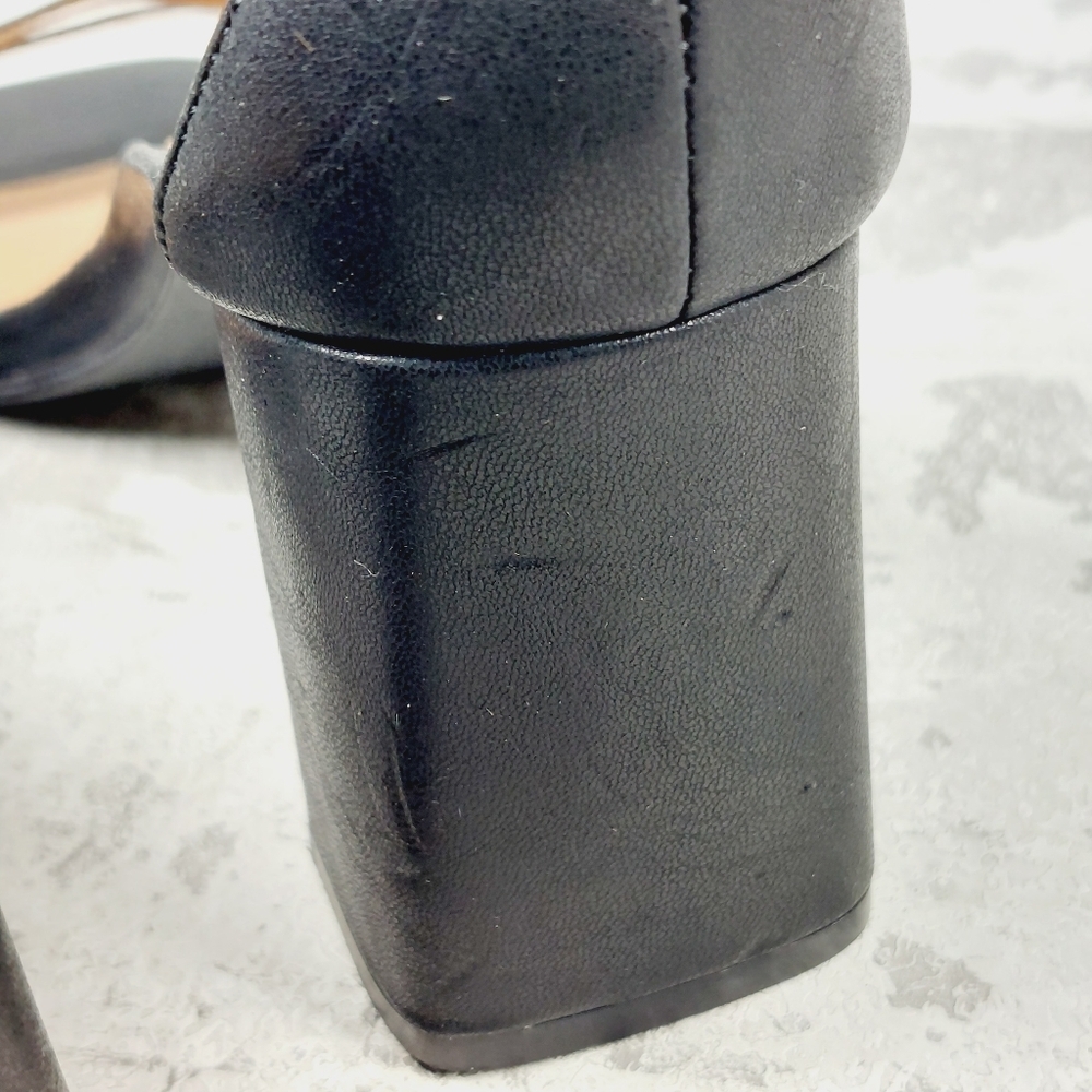 NEW Nordstrom Ellie Double Strap Heeled Sandals In Black I178 - Picture 12 of 14